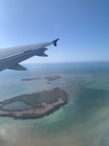 View of Florida Keys from the plane