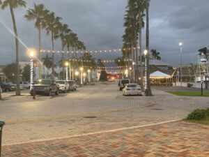 Christmas lights are up  downtown