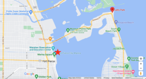 map of Fort Pierce and Jetty Park