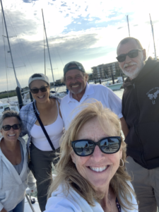 Julie, Sheli, Paul, Lynn & Rick are all smiles on the S/V Kya Anne