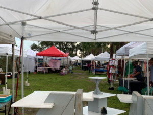 Booths galore at the Saturday Market in the Marina Square