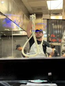 They hand-pull the noodles!